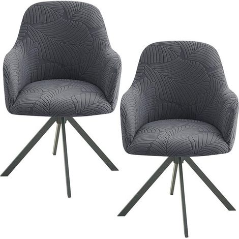 Set di 2 coprisedie, coprisedie elasticizzati con braccioli, rimovibili, lavabili, coprisedie jacquard universali per sedie da pranzo, sedie da cucina, sedie da ufficio, matrimoni, ristoranti, decoraz (1/5)