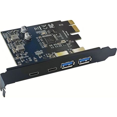 Il s'agit d'un hub pour cartes d'extension PCIe 4,5 Gbit/s, comprenant une carte USB 3.0 PCI-E, deux ports USB-A et deux ports USB-C. C'est un adaptateur de carte d'extension USB PCI-E pour ordinateur (1/3)
