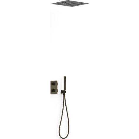 Kit de douche 2 voies pour boîtier encastré Therm‑box Noir Bronze - TRES 00635005KMB (1/2)