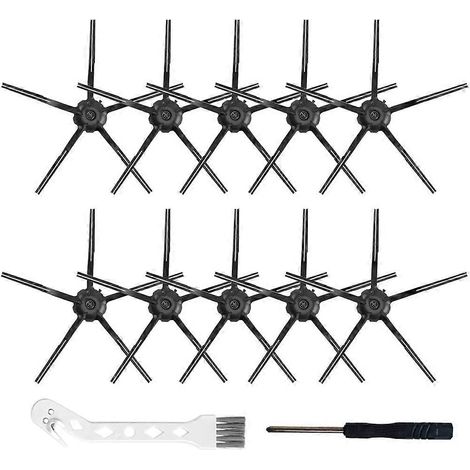 Lot de 10 brosses latérales souples en silicone noir pour Roborock S7 S6 MaxV S6 (1/5)