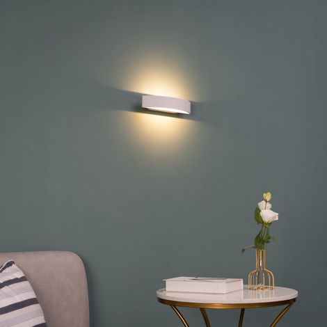 Weiße halbkreisförmige LED-Wandleuchte - Attica
