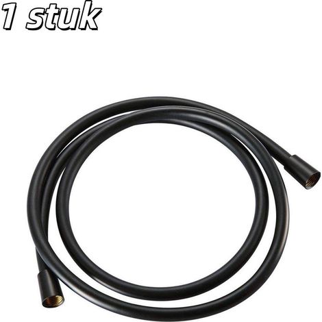 stuk - Doucheslang - PVC - Doucheslang - Bronzen badkamerslang - Geschikt als vervanging voor de doucheslang in de badkamer - 2 meter lang - Zwart (1/5)