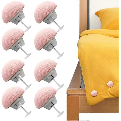 Set mit 8 Bettdeckenclips  Pilzförmige Bettdeckenclips – Runde, rutschfeste Clips in Pilzform für Schlafzimmer und Bettvorhänge