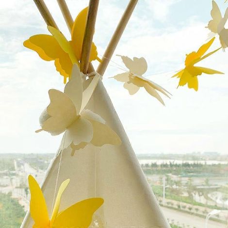 Guirlande décorative papillon en papier 3D à faire soi-même, guirlande de papillons à suspendre - (1/5)
