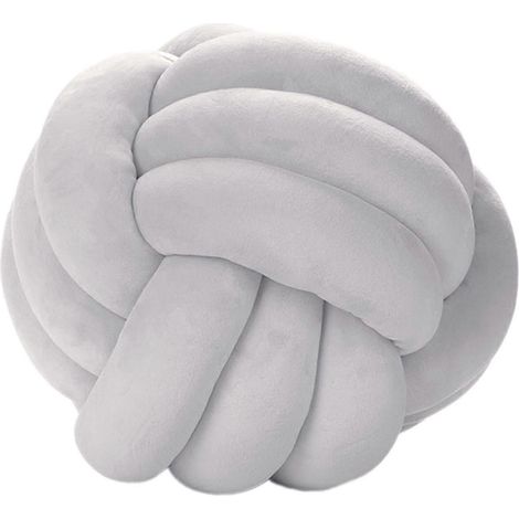 Rundes Dekokissen mit Knotenmuster für Schlafzimmer, Sofa und Zuhause-Light Gray (1/5)