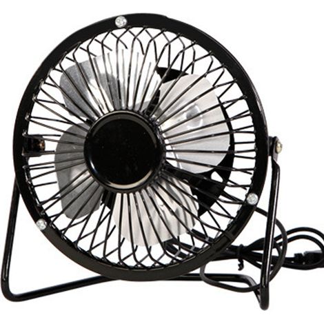 Ventilateur USB, petit ventilateur de bureau portable, mini ventilateur personnel à deux vitesses, ventilateur de table ultra silencieux, design en métal, rotation à 360° (haut et bas), idéal pour le (1/5)