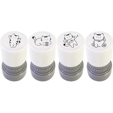 Motif Chat,4 Pièces Réencrable Portable Mini Kit De s Chatons - Pour Récompense Motivation Scrapbooking Cartes Sacs À Friandises Cadeaux De Fête Enseignants Étudiants (1/5)