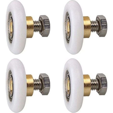 Rouleau de porte de douche, Rouleau Roulette Roue pour Porte de Douche Roulettes Coulissantes Porte Roue de Remplacement pour Rouleau 4 pièces (20MM) (1/4)