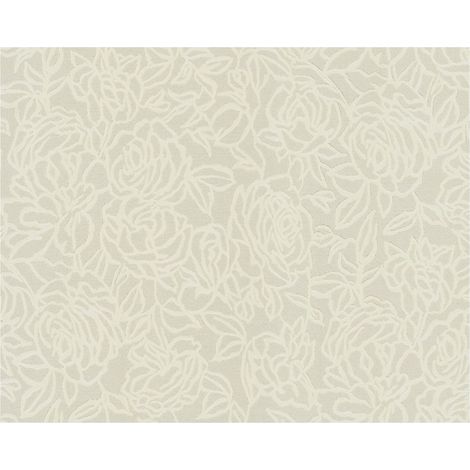 Flowers wallcovering wall EDEM 9040-20 hot embossed non-woven wallpaper embossed with floral ornaments shiny cream white grey 10.65 m2 (114 ft2) (1/5)