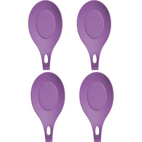 Spoon Rest - Silicone - Heat Resistant Up To 230°C - Non-Slip Base - For Kitchen Counter And Stove - Pack Of 4 (1/5)