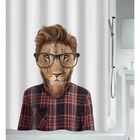Rideau de douche Polyester SMARTLION 180x200cm Multicolor Spirella (1/4)