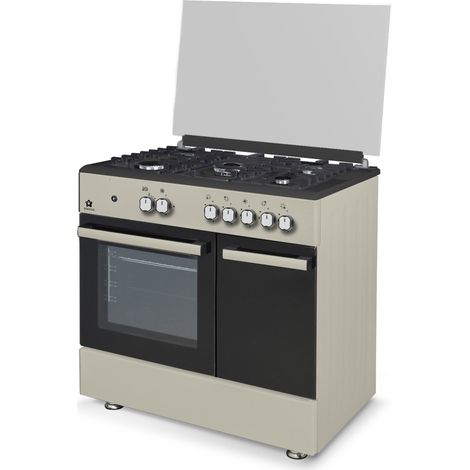 Cucina Staylux 90X60 Forno elettrico 60 porta bombola 696-S50F BLACK/BEIGE