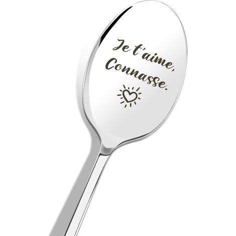 Cuillère À Café - 1 Pièce - Acier Inoxydable - Gravure Humoristique - Cadeau Amie Copine - 19,5 Cm (1/5)