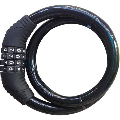 Antivol velo, à Réenclenchement de Câble de Sécurité de Verrouillage de Câble de Verrouillage Auto Enroulement de Vélo Verrouillage de Vélo Sans Support de Montage 2 pieds x 1/2 pouce(Noir) (1/5)