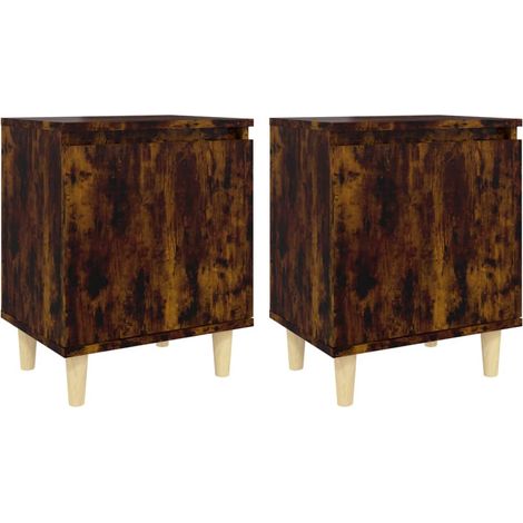 Set di 2 comodini con vano porta 40 x 30 x 50 cm in legno ingegnerizzato marrone DEC035970