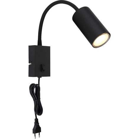 Aplique de pared negro moderno Globo Robby 44 cm