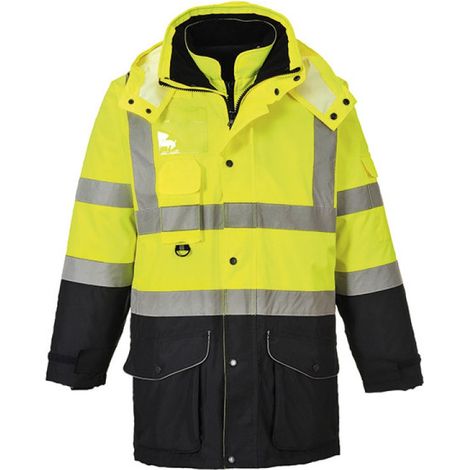 Parka Haute-Visibilité 7-en-1 Traffic Contrast couleur : Jaune/Marine taille 4XL - PORTWEST