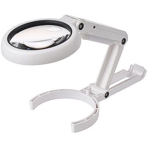 ALLIANDISLampe loupe de bureau pliable avec loupe intégrée - Grossissement 5x/11x - 8 LED - Alimentation USB/piles (1/5)