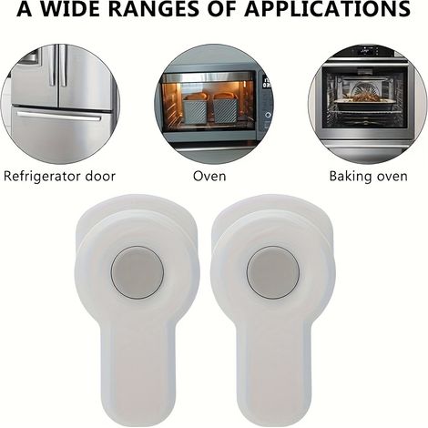 Lot de 2 verrous de porte de four, verrous de sécurité, loquets de protection pour tiroirs, verrous pour portes d'armoires, protection anti-pincement (1/5)
