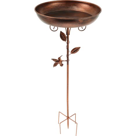 Fontaine solaire en polysilicium avec pompe et décoration en fer forgé vintage pour nourrir les oiseaux. Bassin d'abreuvement. (1/5)