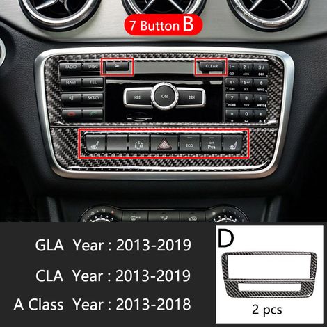 (Type D) Compatible avec Mercedes-Benz Classe A W176 GLA X156 CLA Accessoires de climatisation, panneau de console CD, garniture de style automobile (1/5)