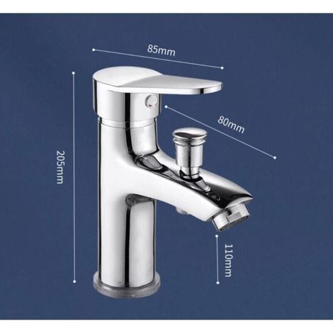 FOREHILL Badewannenarmatur, Einloch-Doppelarmatur für Warm- und Kaltwasser, Duschmischer aus Aluminiumlegierung, Duscharmatur für Badezimmer (1/5)