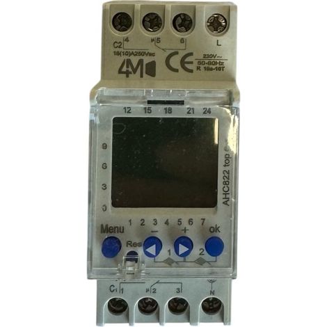Horloge hebdomadaire 230v 2 contacts