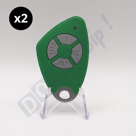 INTRATONE - Lot de 2 Télécommandes 4 Canaux Verte 09-0119 - Badge RFID - Compatible Récepteurs HF - HTEL200 - Fréquence : 868 MHz - Programmation uniquement par le syndic