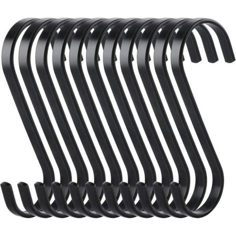 Crochets de suspension - KZQ - Lot de 10 - Métal noir - Robuste - Multifonctions (1/4)