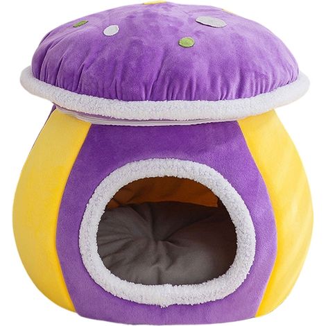 Nid Pour Animaux - Maison Chat Chien Forme Champignon - Coussin Détachable Lavable En Machine - Intérieur - 1 Pièce (1/5)