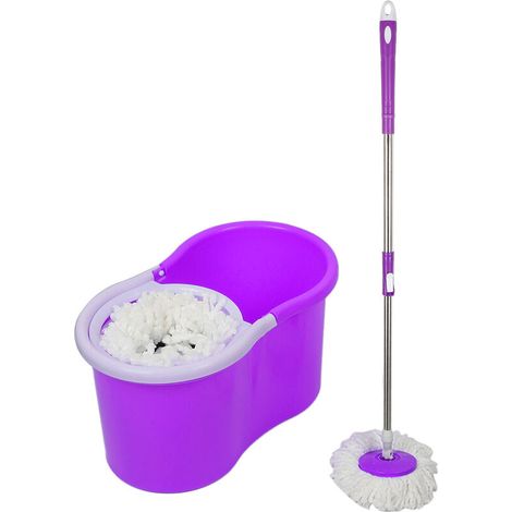 Balai Serpillère Rotatif - Tête Microfibre 360° - Hauteur Réglable - Inclinaison 180° - Pour Sol et Murs - 1 Pièce (1/5)