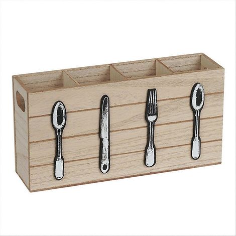 Porte-ustensiles en bois, accessoires de cuisine, organisateur de couverts B (1/5)