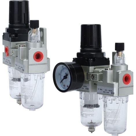 Séparateur eau-huile, filtre de purge d'air comprimé, régulateur avec manomètre 0,05‑0,85MPaG1/2 (1/5)