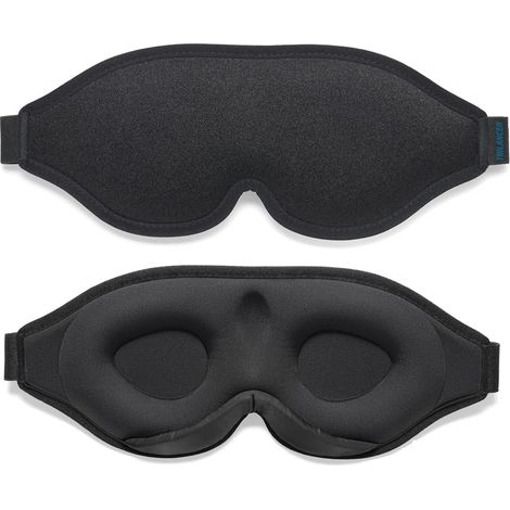 Masque de nuit innovant 2024 anti-lumière, homme et femme, idéal sommeil, sieste, méditation, voyage, modèle noir, cache-œil doux et confortable, version 2024. (1/5)