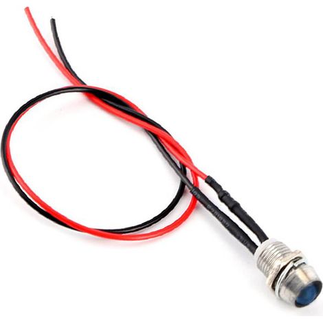 4 Stück 12V 8mm LED-Treiberpanel-Warnleuchte für Armaturenbrett, Auto, Transporter, blau..