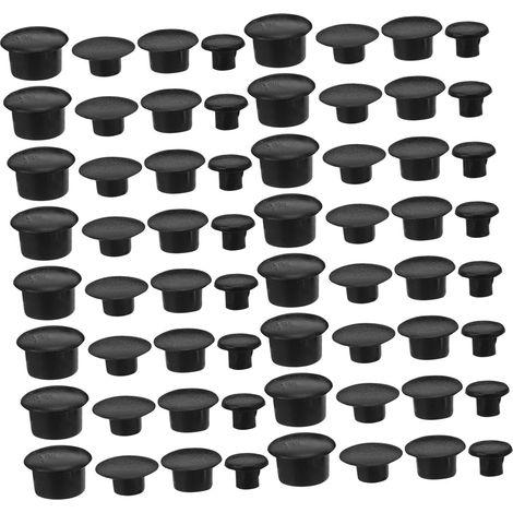 200 bouchons ronds en plastique cache-meubles caches décoratifs noirs (1/5)