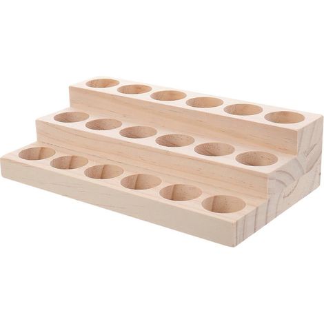 Présentoir à huiles essentielles 1 pièce, étagère de rangement à 3 niveaux pour flacons, support en bois pour la maison (1/5)