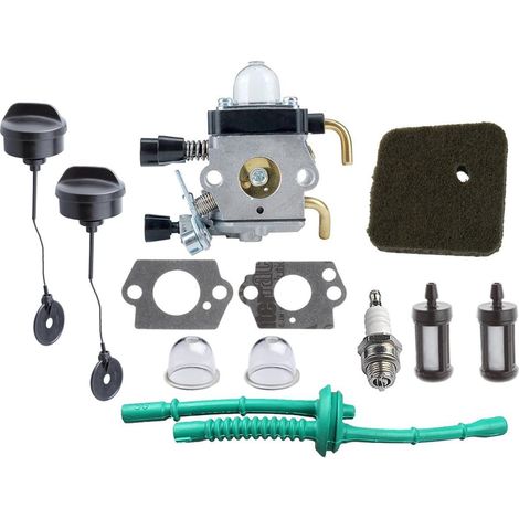 C1Q-S97 Carburateur avec kit de conduite carburant de filtre à air et bouchon de réservoir de gaz pour STIHL FS38 FS45 FS46 FS55 KM55 HL45 FS45L FS55R Coupe-bordures à coupe-herbe