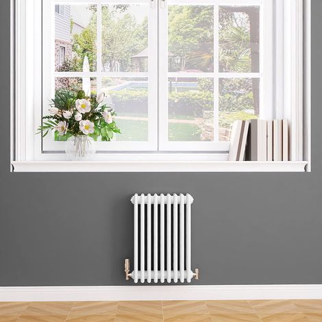 Biubiubath Traditional Cast Iron Style Radiator Horizontal 4 Column White 600x425mm