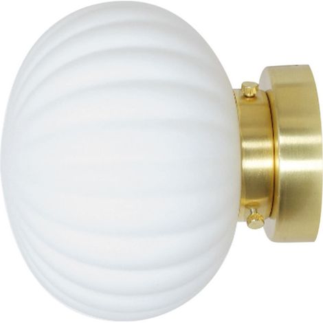 Applique Globe Opale Et Doré Satiné Flot