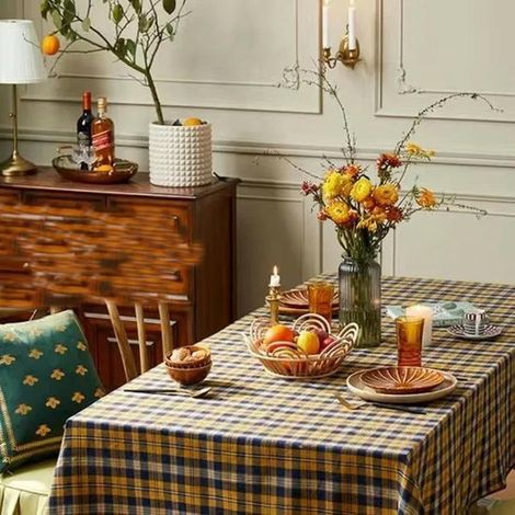Mantel clásico a cuadros, Mantel sin polvo ni arrugas, Mantel de picnic, fiesta, decoración de mesa de otoño en granja (80x120cm), verduras (1/5)