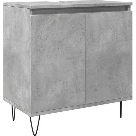 Maison Exclusive - Badschrank Betongrau 58 x 33 x 60 cm Holzwerks