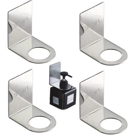 Porte Bouteille Gel Douche, 4Pcs Support Mural à Pompe, Porte Distributeur Savon Mural pour Les Accessoires de Distributeur de Savon de Cuisine de Salle de Bains D'hôtel