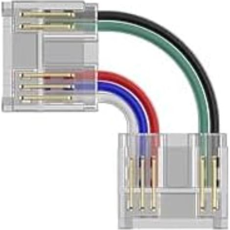 Connecteur Coudé 5 Broches Pour Rubans Led Rgbw - Jonction Rapide 90° Installation Professionnelle - Réf: Rgbw-Conn-Ang - Pack De 100 Unités (1/3)