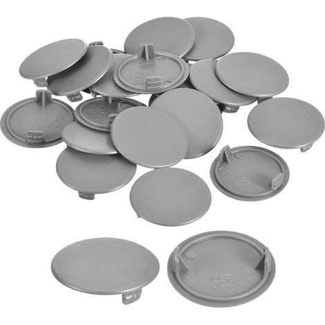 Couvre-Trous de Charnière en Plastique 35mm Diamètre Gris 20pcs (1/5)