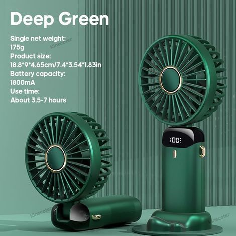 Mini ventilateur USB portable pliable à suspendre autour du cou, 5 vitesses, rechargeable, avec support.-AquaForge (1/4)