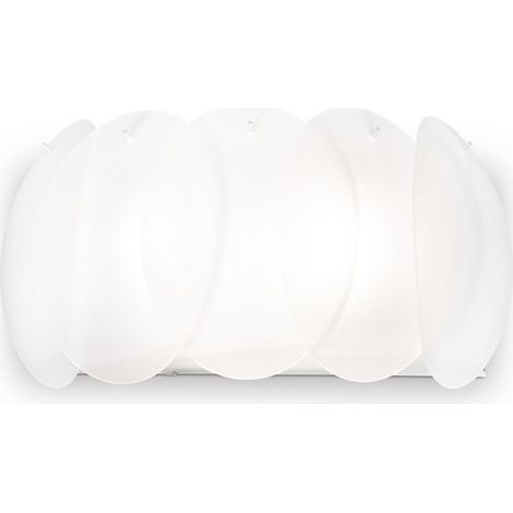 Applique Moderna Ovalino Vetro Bianco 2 Luci E27