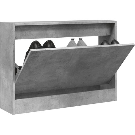 Schuhschrank Betongrau 80x21x57 cm Holzwerkstoff