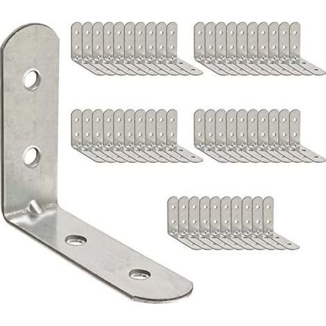 50 x Équerre de Fixation (30 x 30 x 16) Support d'angle Droit en forme de L, Équerre Angle 90 Degrés en Acier, Équerre étagère, Équerre de Coin (1/5)