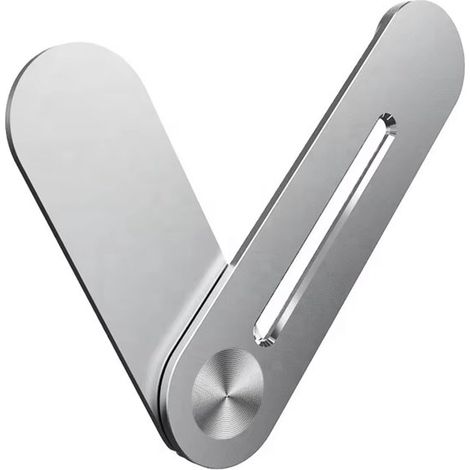 Support magnétique pour ordinateur portable et téléphone - Support pour téléphone de bureau - Pince magnétique pour écran d'ordinateur portable ou de bureau - Fixation pour écran supplémentaire - Gris (1/5)